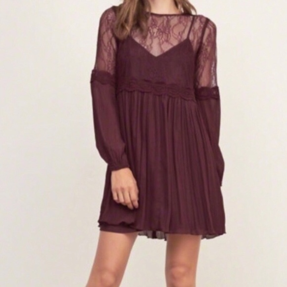 Abercrombie & Fitch maroon or burgundy lace dress ❤️
